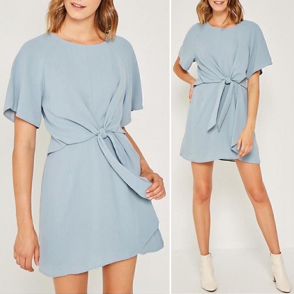 HAYDEN women’s tie blue front shift dress sz S